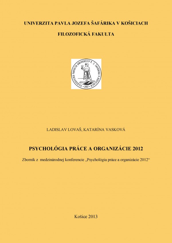 Psychológia práce a organizácie 2012