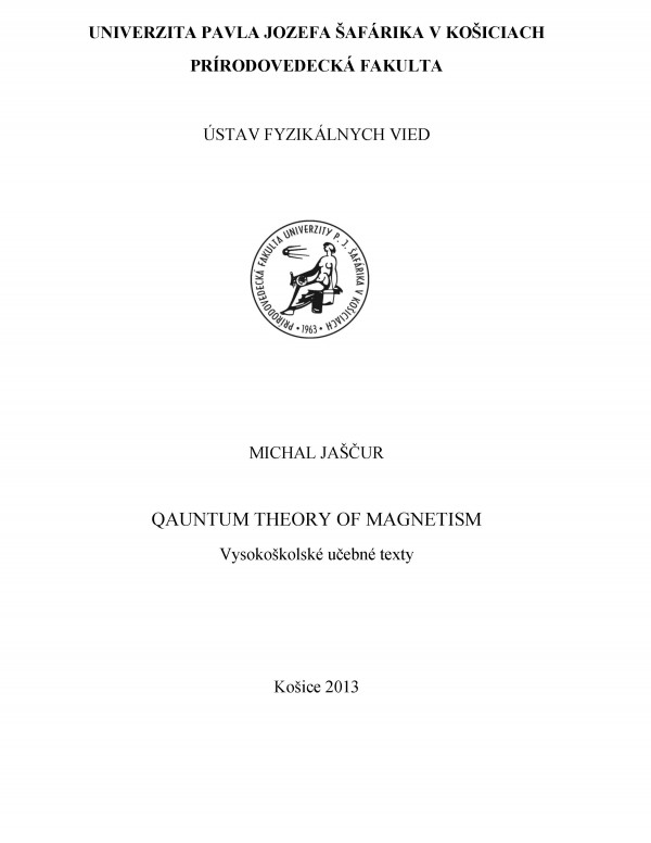 Qauntum theory of magnetism