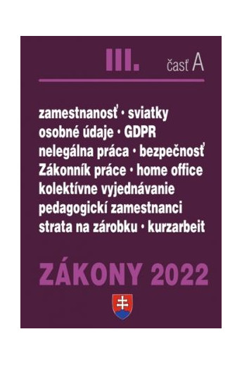 Zákony 2022 III. časť A
