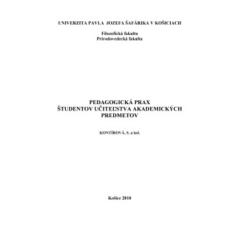 Pedagogická prax študentov učiteľstva akademických predmetov