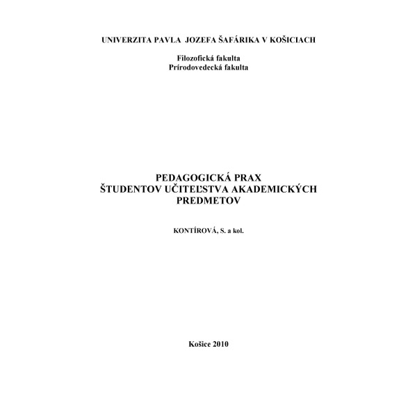 Pedagogická prax študentov učiteľstva akademických predmetov