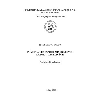 Príjem a transport minerálnych látok v rastlinách