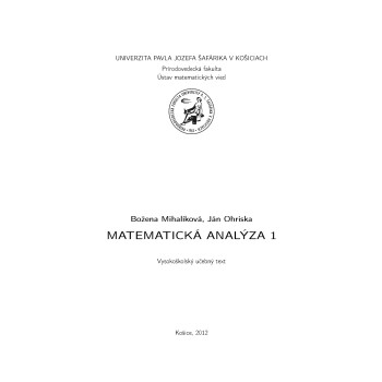 Matematická analýza 1