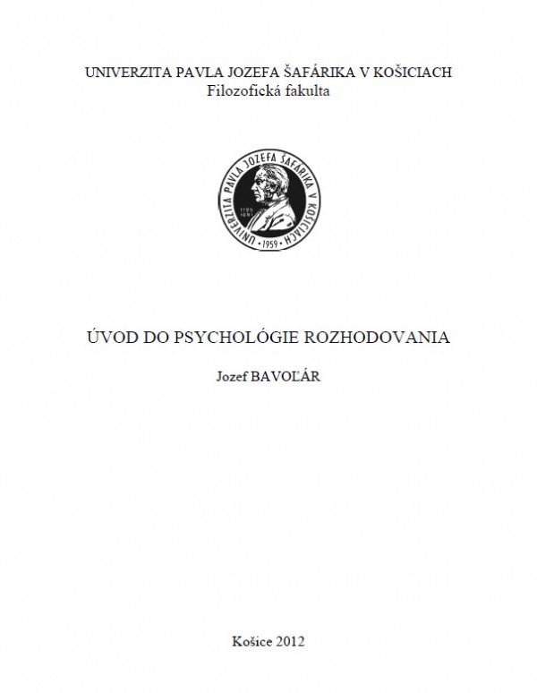 Úvod do psychológie rozhodovania