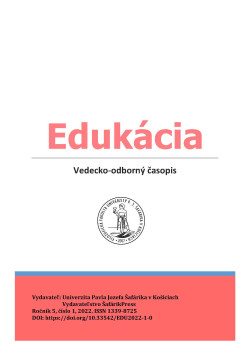 Edukácia, roč. 5, č. 1/2022