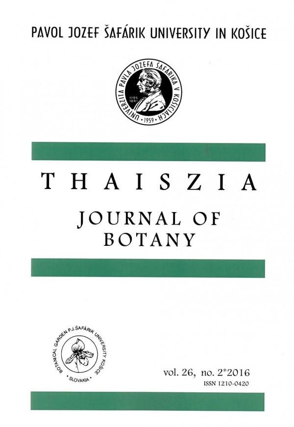 Thaiszia 2/2016, Journal of Botany